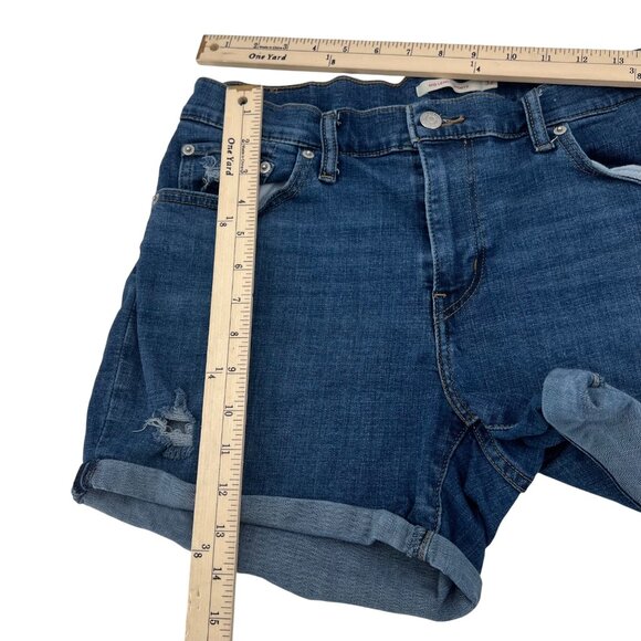 Levi's Women's Mid Length Distressed Denim Shorts Size 32 - Picture 6 of 8